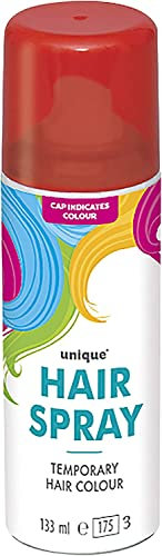 Temporary Hair Color Spray Wash Out Washable Party Fancy Dress Up Accessories Party Halloween Hairspray 133ml (Red HairSpray, 1)