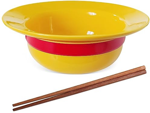 Luffyy Sombrero de Paja Cuenco de Cerámica Con Palillos, Anime Merch, Para Mezclar, Ramen, Bowl, Regalo Para un Amigo