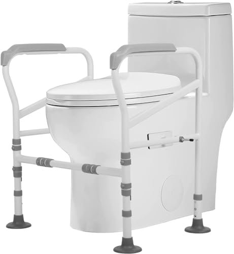 DaoGeSir Mobile Toiletten Aufstehhilfe, Toilettenstützgestell WC Stützhilfe Höhen- Und Breitenverstellbar Toiletten Stützgestell Haltegriff Für Bad rutschfest Sicherheitsgestelle