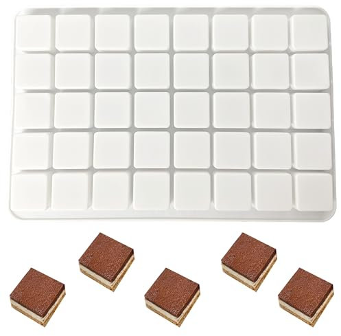 duoyif Stampo In Silicone Quadrato 40 Cavità Stampo Di Cioccolato Cubo Di Ghiaccio Stampo Per Gelatina Cioccolato Praline Quadrati Torta Caramelle
