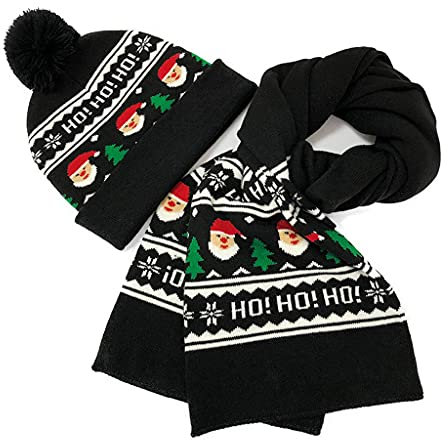 Mumuve Weihnachtsmütze/Schal/Set Unisex Mütze Aus Acryl Weihnachtsmannmütze Für Erwachsene Festliche Feiertags Partyzubehör Rollenspiele Plüsch Weihnachtsmütze Lustige Weihnachtsmützen Für Männer
