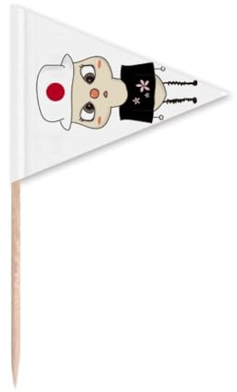 Japón país Asia flor de cerezo bandera UU palillo de dientes triángulo cupcake Toppers bandera
