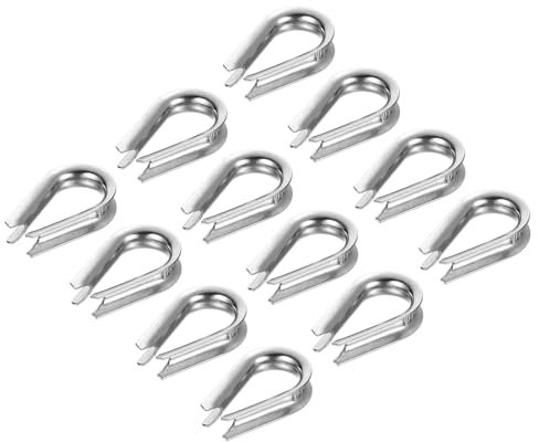 PATIKIL 5mm 3/16 Zoll Drahtseil-Kausche, 24er Pack Kabel-Kauschen aus 304 Edelstahl für Boot-Rigging