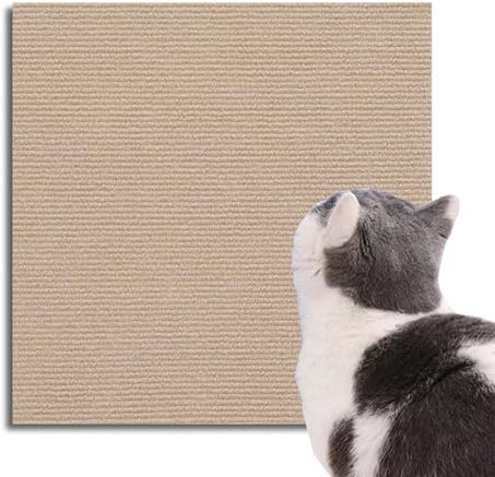 Uixxducc Kratzbretter Katze Kratzschutz Sofa Katze kratzmatte Katze Kratzmatte selbstklebend Katzen kratzmatte Für Möbel Couch Sofa Wand Tür Schutz (60x100cm,Khaki)