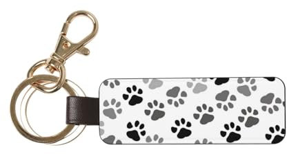 InOmak Pfotenabdruck eines Hundes, PU-Leder-Schlüsselanhänger, Schlüsselanhänger, Schlüsselring, Ringhalter, Organizer, 1 Stück