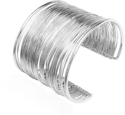 MAJALE Brazalete Ajustable para Mujer en Baño de Plata y Oro 18K - Pulsera Ancha Estilo Esclava, Moda Urbana, Regalo Elegante brazalete Dorado y Plata