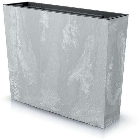 IMJ-Global Pot de fleurs rectangulaire Urbi Case Beton Effect en plastique 58 x 18 x 49,8 cm pour intérieur extérieur gris clair 44 litres design moderne