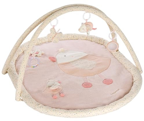Fehn 3-D-Activity-Decke Vogel – Spielbogen mit 5 abnehmbaren Spielzeugen für Babys Spiel & Spaß im Liegen, Sitzen & beim Krabbeln, für Babys und Kleinkinder ab 0+ Monaten