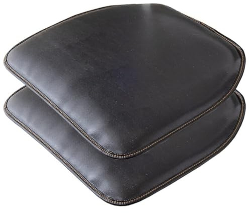 Esszimmer Stuhl Pad Faux Leder Stuhl Sitzkissen Für Küche Esszimmer 1/2/4Packs Stuhl Kissen Antirutsch Hufeisen Sitzkissen 40 * 43Cm,Schwarz,2pcs