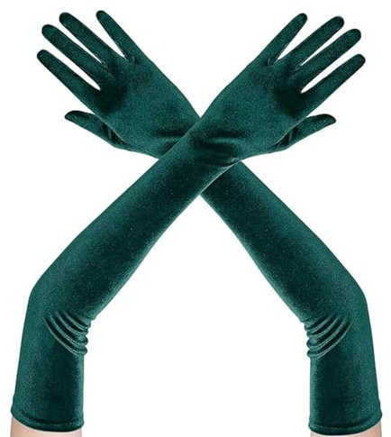 XDGBGFN 1920s Handschuhe für Frauen Lange Handschuhe Samt Handschuhe für Karneval Party Kostüm Halloween Kostüm