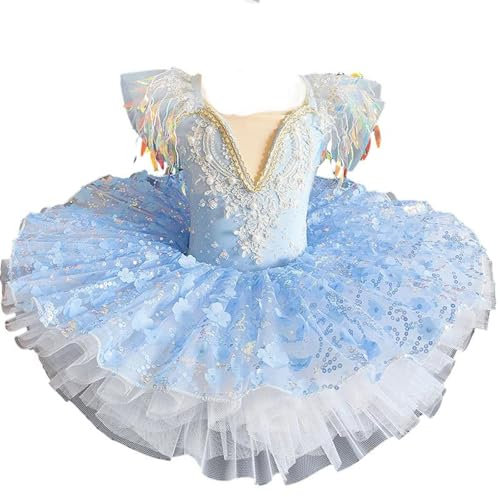 MYIESAXL Ballett-Tutu für Mädchen, Weiß, Schwanensee-Tutu, Ballerina, Party-Tanzkostüm, Ballettkleid, Tanz-Outfit, (120)