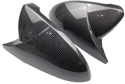 Spiegelkappen Ersatz Für G&olf MK7 7.5 Für G&TI 7 7R Autospiegelabdeckungen Kappen Carbon Look Helles Schwarz Matt Chrom Rückspiegelgehäuse Abdeckung 2 Stück SeiteSpiegel Abdeckungen(Carbon Look Black