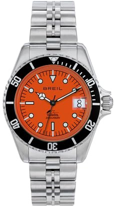 Breil, Collezione Manta Heritage, Orologio Uomo con Bracciale in Acciaio, Resistente All'Acqua, Movimento al Quarzo, Cassa 39 mm, Chiusura Diver con Pulsanti e Fermaglio di Sicurezza