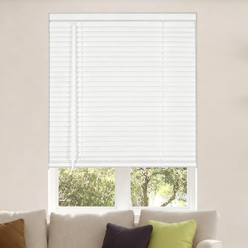 1 inch Mini Blinds Vinyl Cordless Window Shades Aluminum Blinds Venetian Mini Blinds for Windows.White,13.5 W x 38 H
