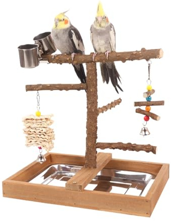 Yaztauho Parque para Aves | Percheros para Loros con Comederos,Juguetes y Accesorios con Posaderos para Alimentación de Canarios Periquitos Agapornis en Interior y Exterior Cacatúas