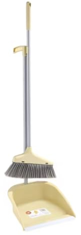 Upright Broom and Dustpan Set with Long Handle, PP Material, Stainless Steel, Soft Bristles for Home, Kitchen, Bathroom, Office