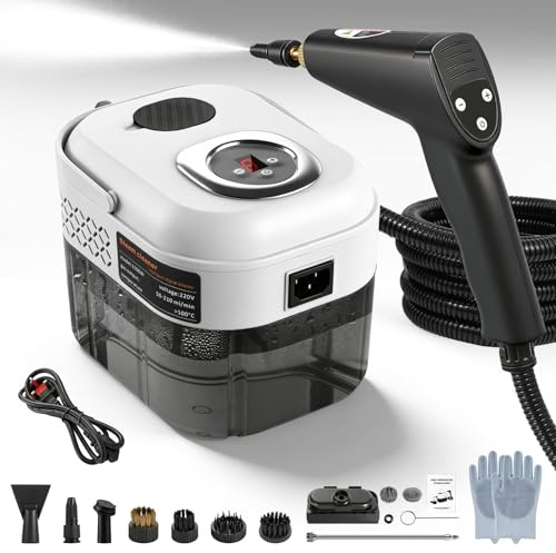 Teodute 2500W Steam Cleaner for Home & Car, Handheld Portable Steam Cleaner with 6 Steam Levels, 15s Heat-Up, 1.7L Tank, High Pressure Steam Cleaner for Home Multi Purpose Floor Carpet Sofa Bathroom