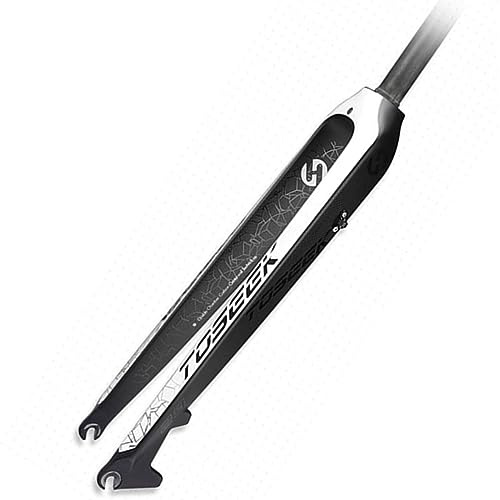 WIQUYBML Forcella Rigida MTB in Fibra di Carbonio da 26, 27,5 e 29 con sgancio rapido QR 9x100mm per Freno a Disco, Forcella Anteriore Ultraleggera da 28,6mm con Tubo Dritto Senza Filet