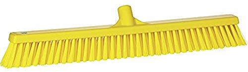 Vikan 31946 Sweeping Brush/Broom Head, 610mm Soft/Stiff Bristles Head, Polypropylene Block, Polyester Bristle, Yellow