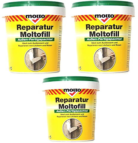 3 x 0,5 kg, Molto Reparatur Aussen Fertigspachtel Spachtelmasse Set