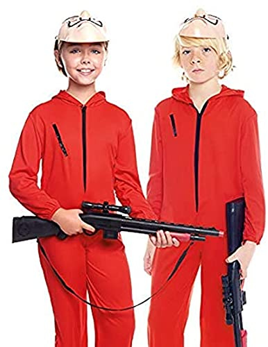Disfraz Mono Rojo con Máscara Cremallera Traje de Cosplay Niños Niñas para Carnaval Halloween Teatro Actuaciones(10-12 años)