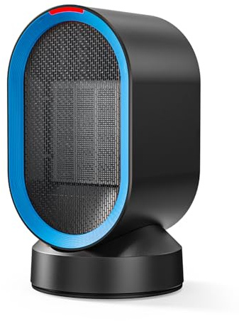 TABYIK Space Heater for Indoor Use, 45°Oscillating Portable Heater, Fast Heating Ceramic Heater Quiet Heat with 7 Safety Protections Small Electric Heaters for Indoor Office Desktop Home (Black)