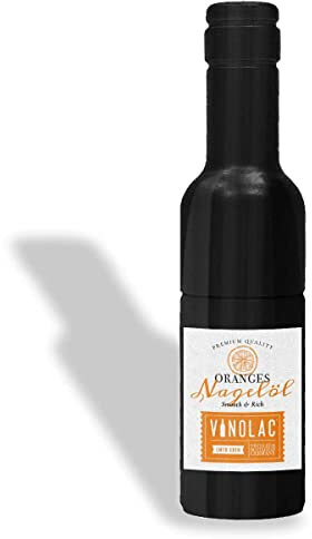 VINOLAC Nagelöl Orange Vegan in Wein-Flasche - Nagelpflegeöl für intensive Pflege, Wachstum & Stärke & Beauty Geschenk für Frauen - Öl Made in Germany