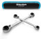 DURATECH Set di chiavi a cricchetto reversibili 4 in 1, doppia estremità, metriche, 2 pezzi, 8, 10, 12, 13 e 14, 15, 17, 19 mm, in acciaio al cromo opaco, con custodia