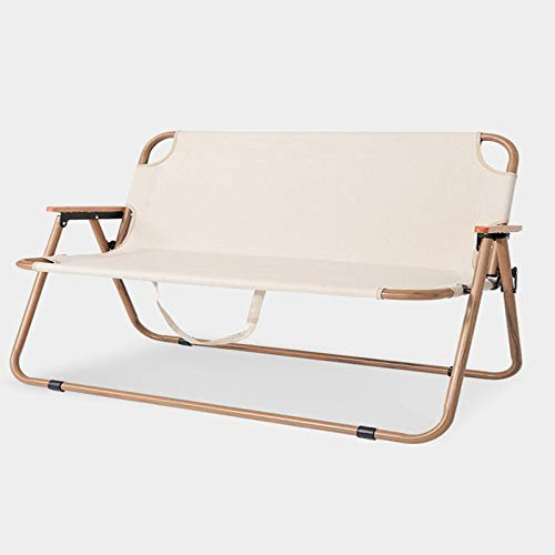 Ultraleichter Campingstuhl, tragbarer klappbarer Campingstuhl, Faltbarer Outdoor-Stuhl in doppelter Größe, Strandsitz für 2 Personen im Freien, zum Wandern, Grillen, Khaki Present