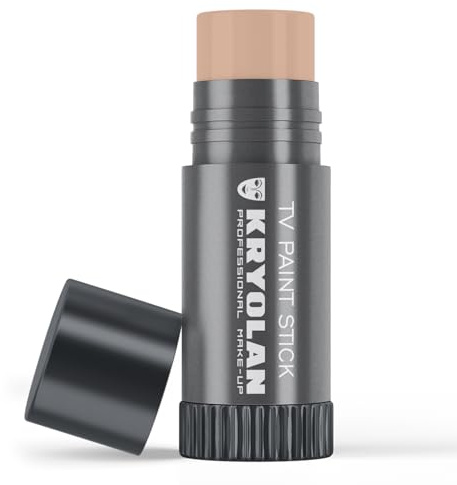 Kryolan TV Paint Stick - Alabaster Matte Makeup Stick - Foundation Makeup - Makeup for TV, Theater, Stage, Acting, Face & Body, Full Coverage Cream Concealer Foundation - Made in USA (25 g)
