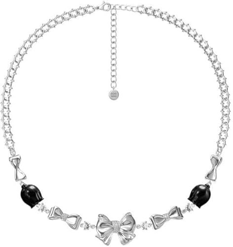 3D Bow and Black Lily Halsband Unik halsprydnad Chokerkläder Tillbehör CLAVICLE Kedjedyckel för kvinnor och flickor