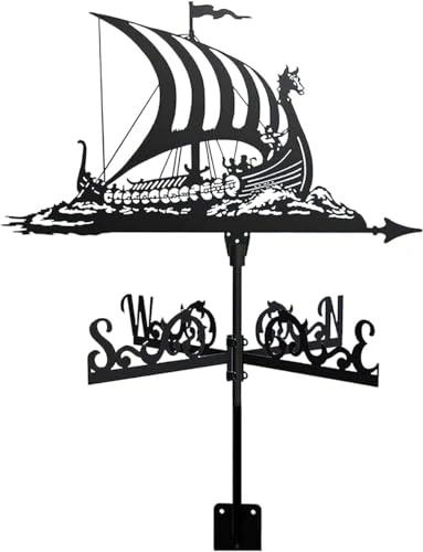 RKYRRKI Veleta de viento de metal, diseño retro para jardín, patio, decoración de velero