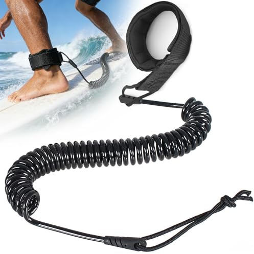 SUP Leash Coiled Surfboard Paddle Leash TPU,Fußschlaufe für Stand Up Paddle Board,Sicherheitsleine für Surfbrett,Kajak