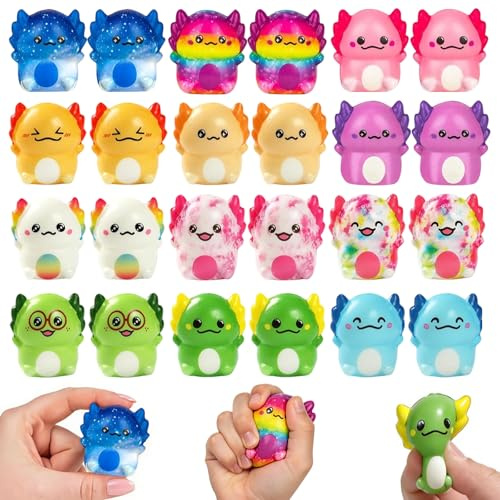 MLPKOI 24 Piezas Animales Squishy Toys, Fidget Squeeze Toys, Kawaii Squishys, Squishies de Animales, Juguetes Antiestrés, Regalos Cumpleaños para Niños, Regalitos para Navidad