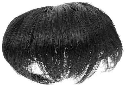 VILLCASE Leichte Schwarze Haarperücke für Männer mit Kurzen Haaren aus Hitzebeständigem Fasermaterial Realistisches Haarteil für Hochzeiten und Alltag