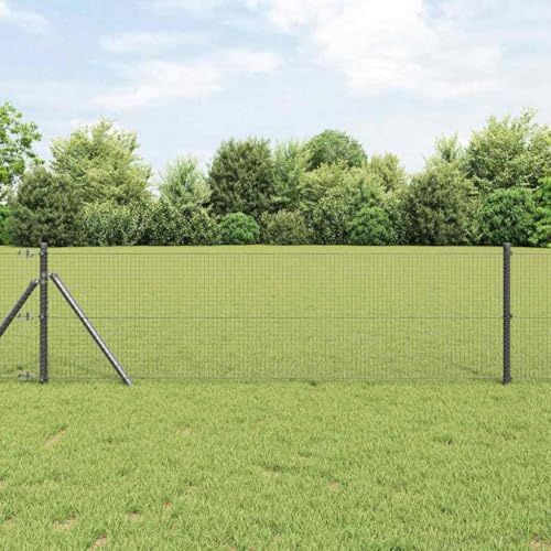 Ordellia Valla de alambre soldada gris 1000 x 40 cm, valla resistente para jardín y terraza, panel de valla resistente a la intemperie con líneas claras, protección versátil y seguridad al aire libre
