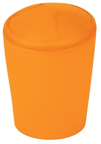 Spirella Kosmetikeimer Move Abfalleimer Schwingdeckeleimer | Kunststoff | 2 Liter |Orange