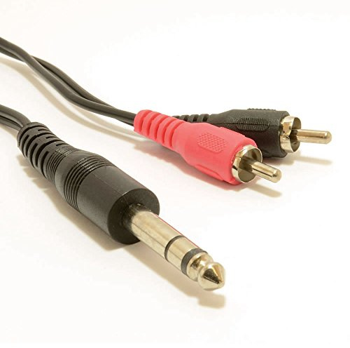 kenable 6,35 mm Stéréo Jack Fiche Vers AUX RCA Cinch Fiches cuivre desoxygéné l'audio câble 2 m [2 mètre/2m]