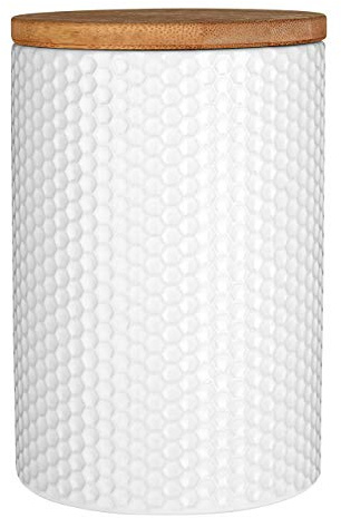 Premier Housewares Hex Canister, White