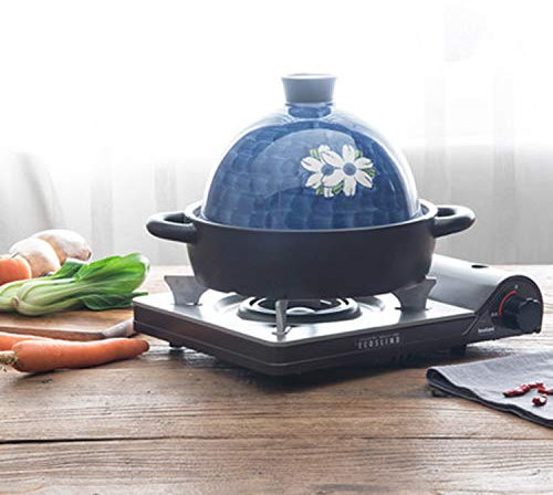 XCXDX Cocotte en Céramique Peinte À La Main Bleue, Tajine, Marmite en Pierre, 1,9 L