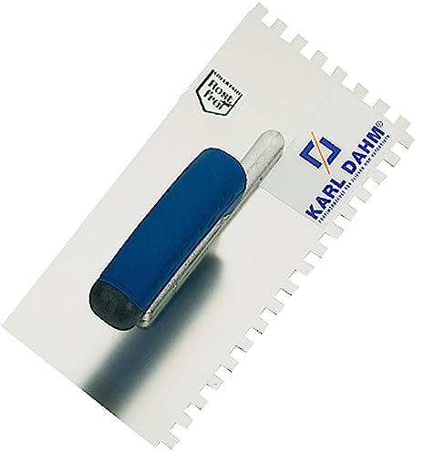Karl Dahm Truelle Dentée 4 mm Softgrip I Truelle à Carrelage Inoxydable Denture 4 mm I Truelle Poignée Souple Ergonomique pour une Réalisation Facile des Surfaces à Coller I Outil Carreaux Pro – 11645
