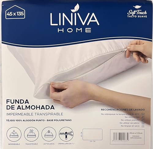 Funda Almohada 135cm, Transpirable y impermerble， 2 Unidades