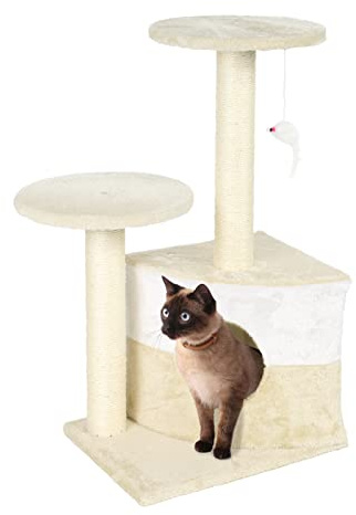 Árbol rascador Beige 71cm para Gatos con Plataforma Cueva Poste sisal rascador