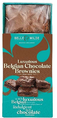Belle & Wilde Luxurious Belgian Chocolate Brownies | Handcut, with No Preservatives I Suitable For Vegetarians, Coeliac-friendly & 100% Gluten Free