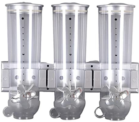 Abbto Distributeur de céréales à fixation murale | Récipient de conservation pour aliments – Récipient transparent hermétique pour la conservation des aliments – Récipient de conservation de cuisine à