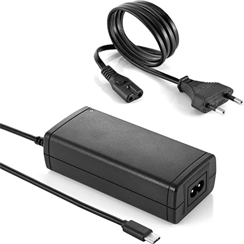 Poppstar Alimentatore 65W USB-C universale per portatili e notebook 5V / 9V / 12V / 15V DC (3A mass.) o 20V DC (3,25A mass.) Caricatore USB-C 65W con LED e cavo di alimentazione