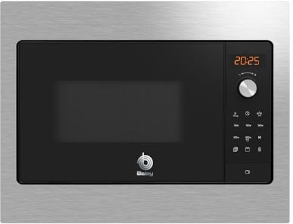 Balay 3CG5142X3 Microondas integrable, Grill, 50 x 38 cm, 800 W, 20L, Reloj electrónico, Ap. lateral izquierda, Acero inoxidable