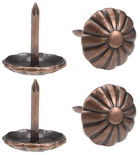 Antico rivestimento per tappezzeria, 120 pezzi, chiodi per mobili, chiodi da tappezzeria per divano, sedia, letto e altri mobili (rame rosso)