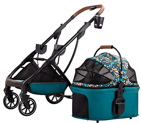 Hundvagn Husdjursvagnar for små och medelstora hundar, Kattvagn Buggy Löstagbar Pet Kattvagn Fällbar flera hundvagnar Barnvagnar for små hundar med mugghållare