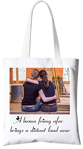 FROKIK Tote Bag Personnalisable en Toile Avec Photo et Texte Personnalisés, Sac Tissu Coton Cabas Réutilisable